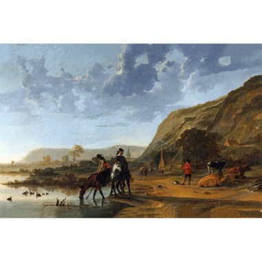 Rivierlandschap met ruiters - Aelbert Cuyp